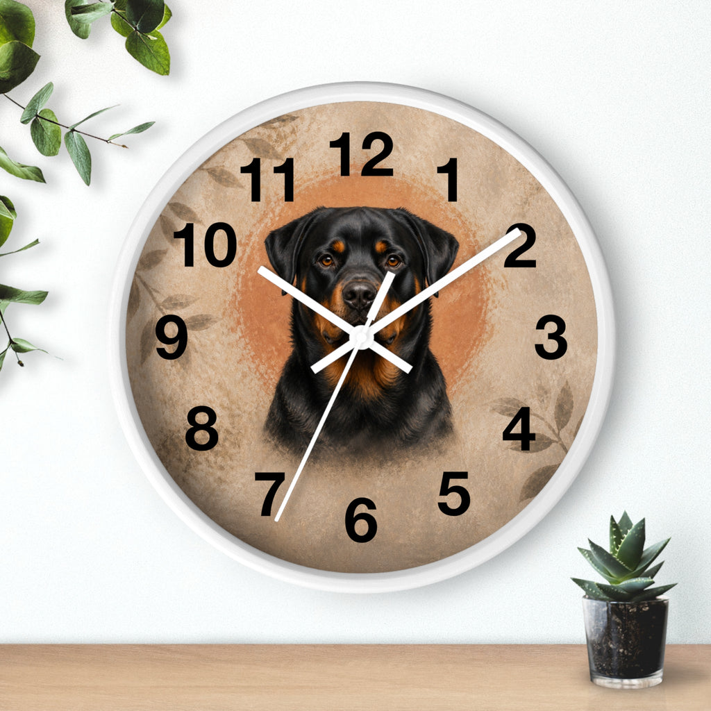 Silent Rottweiler Wall Clock – 10 in
