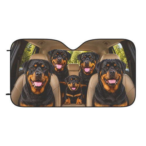 Rottweiler Car Windshield Sun Shade – 30 × 55 in