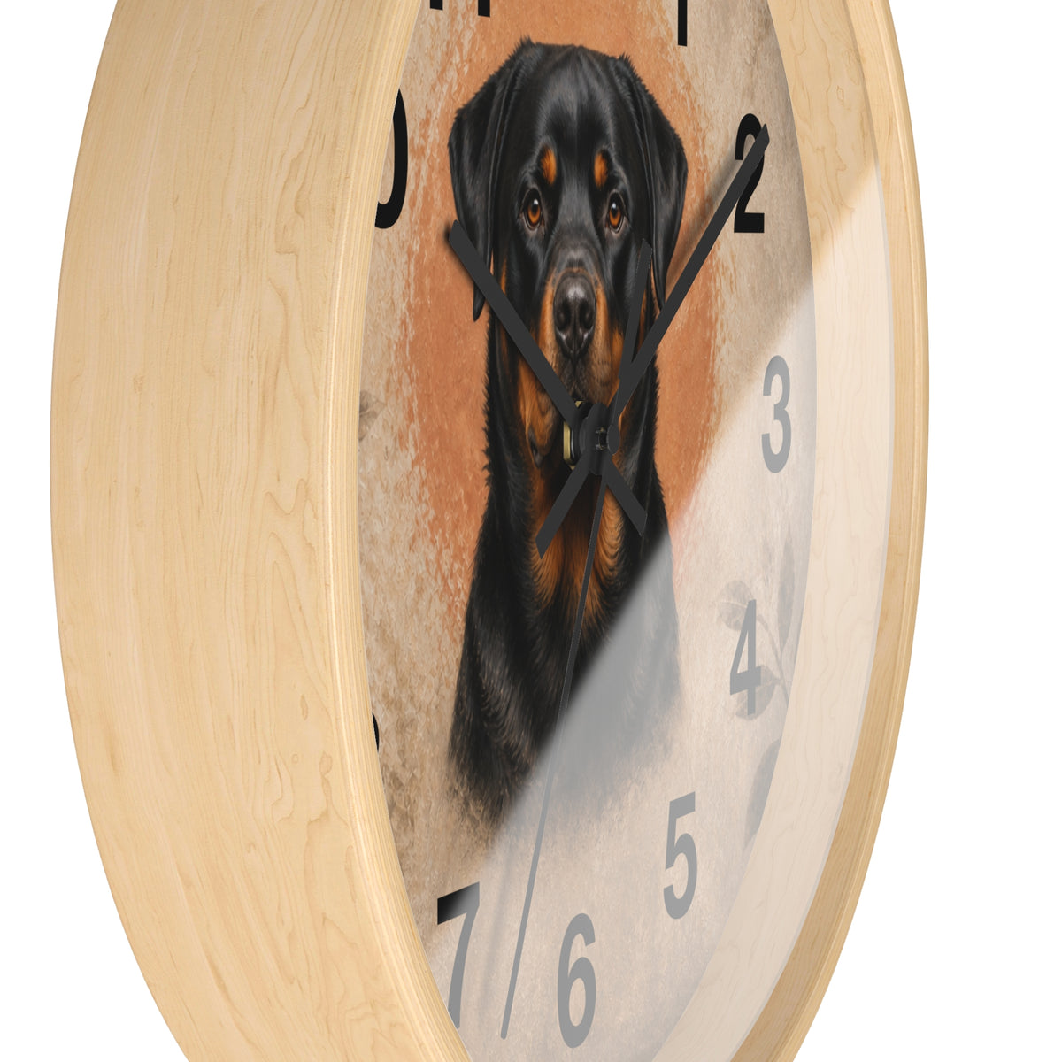Silent Rottweiler Wall Clock – 10 in