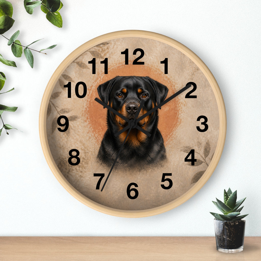 Silent Rottweiler Wall Clock – 10 in