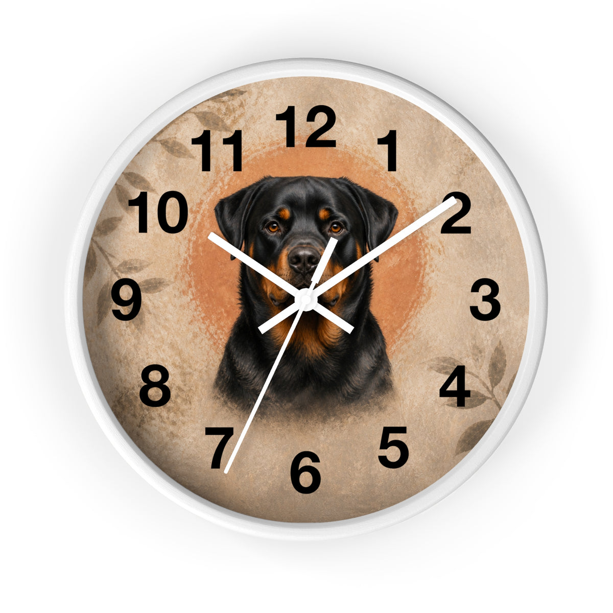 Silent Rottweiler Wall Clock – 10 in