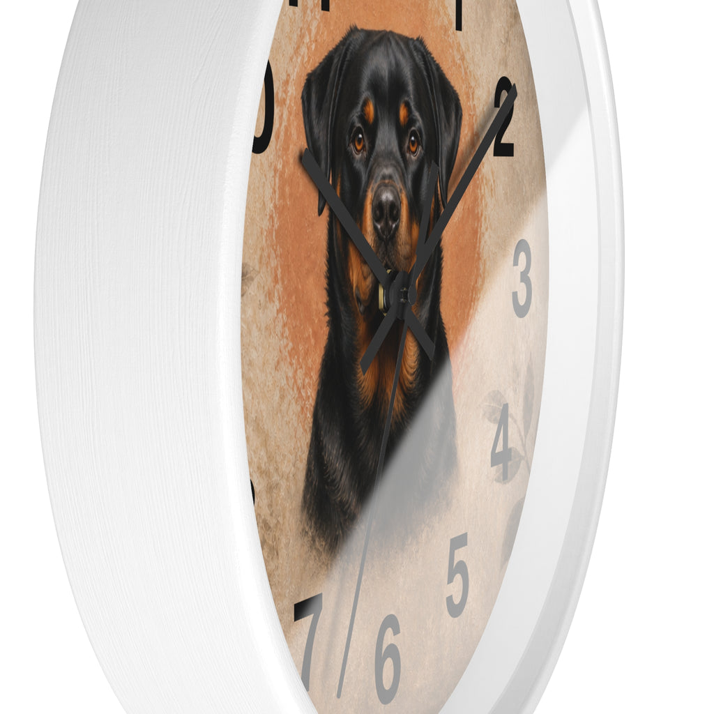 Silent Rottweiler Wall Clock – 10 in