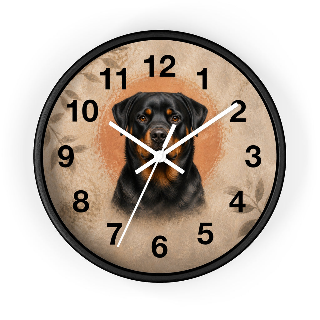 Silent Rottweiler Wall Clock – 10 in