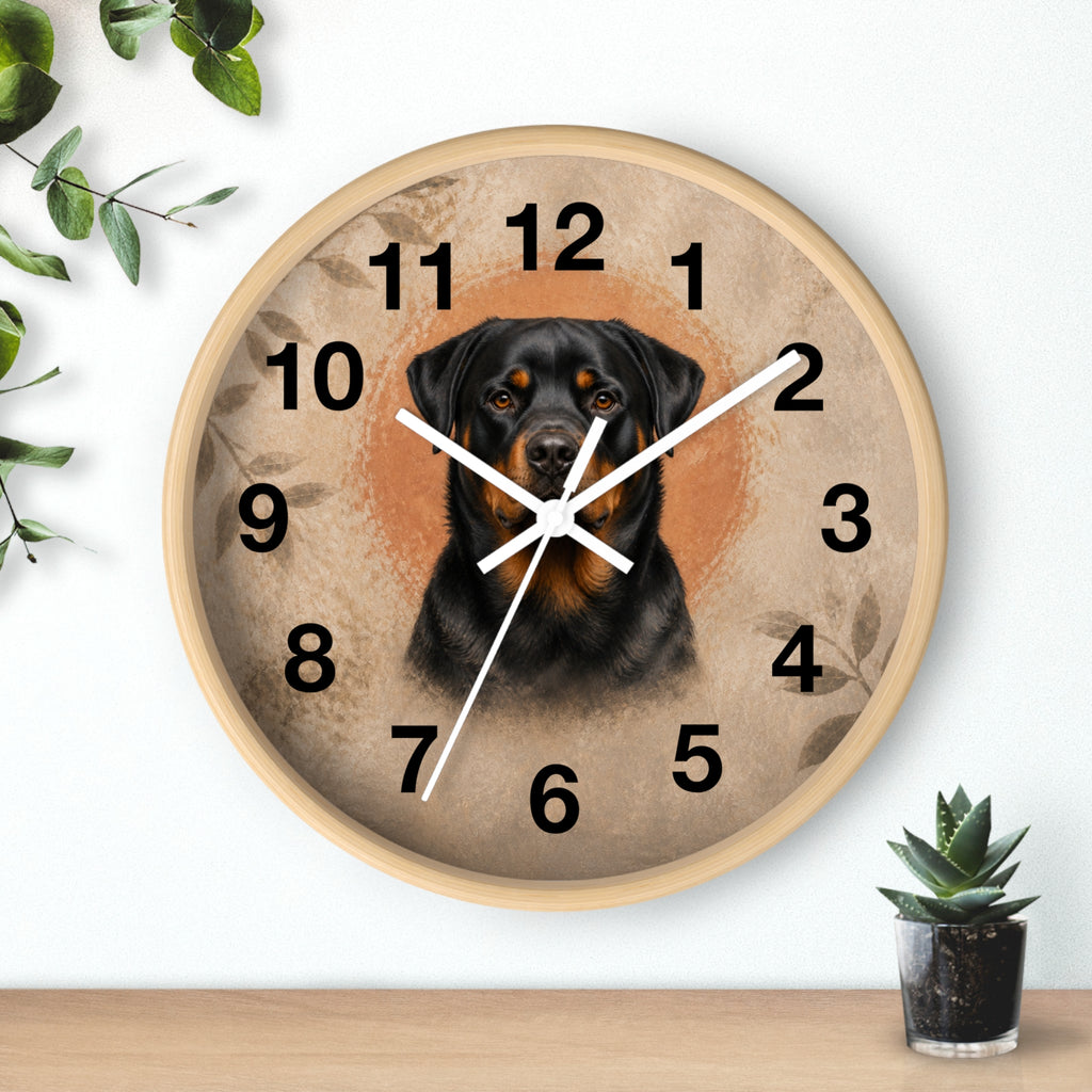 Silent Rottweiler Wall Clock – 10 in
