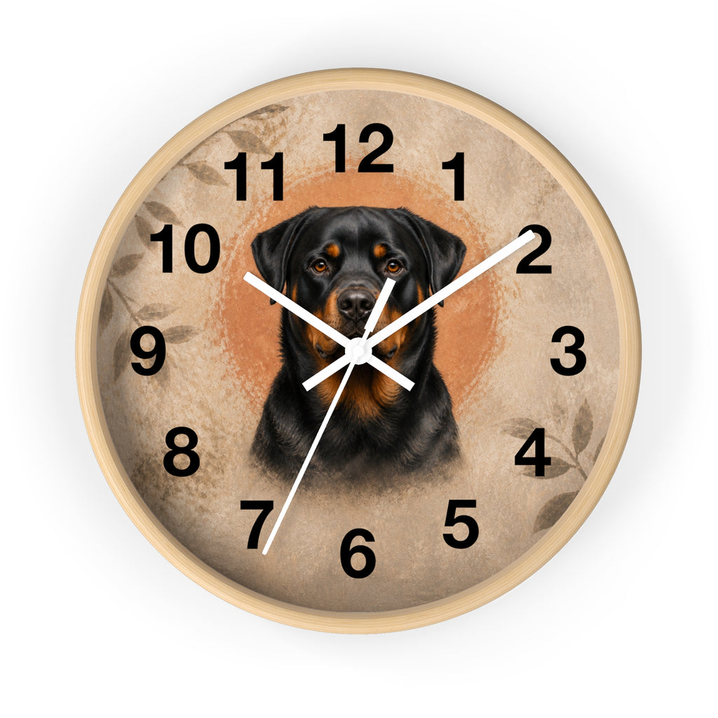 Silent Rottweiler Wall Clock – 10 in