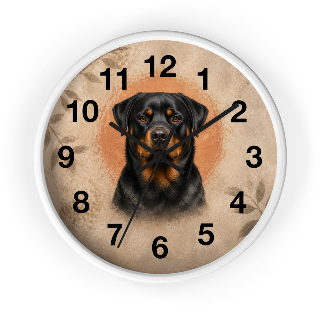 Silent Rottweiler Wall Clock – 10 in