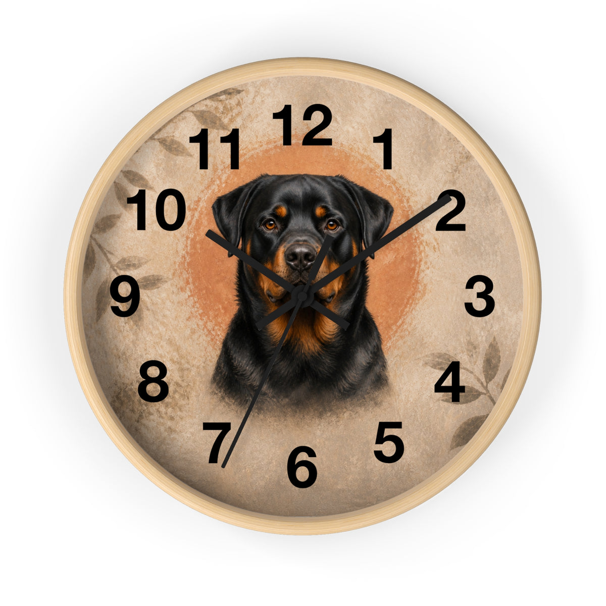 Silent Rottweiler Wall Clock – 10 in