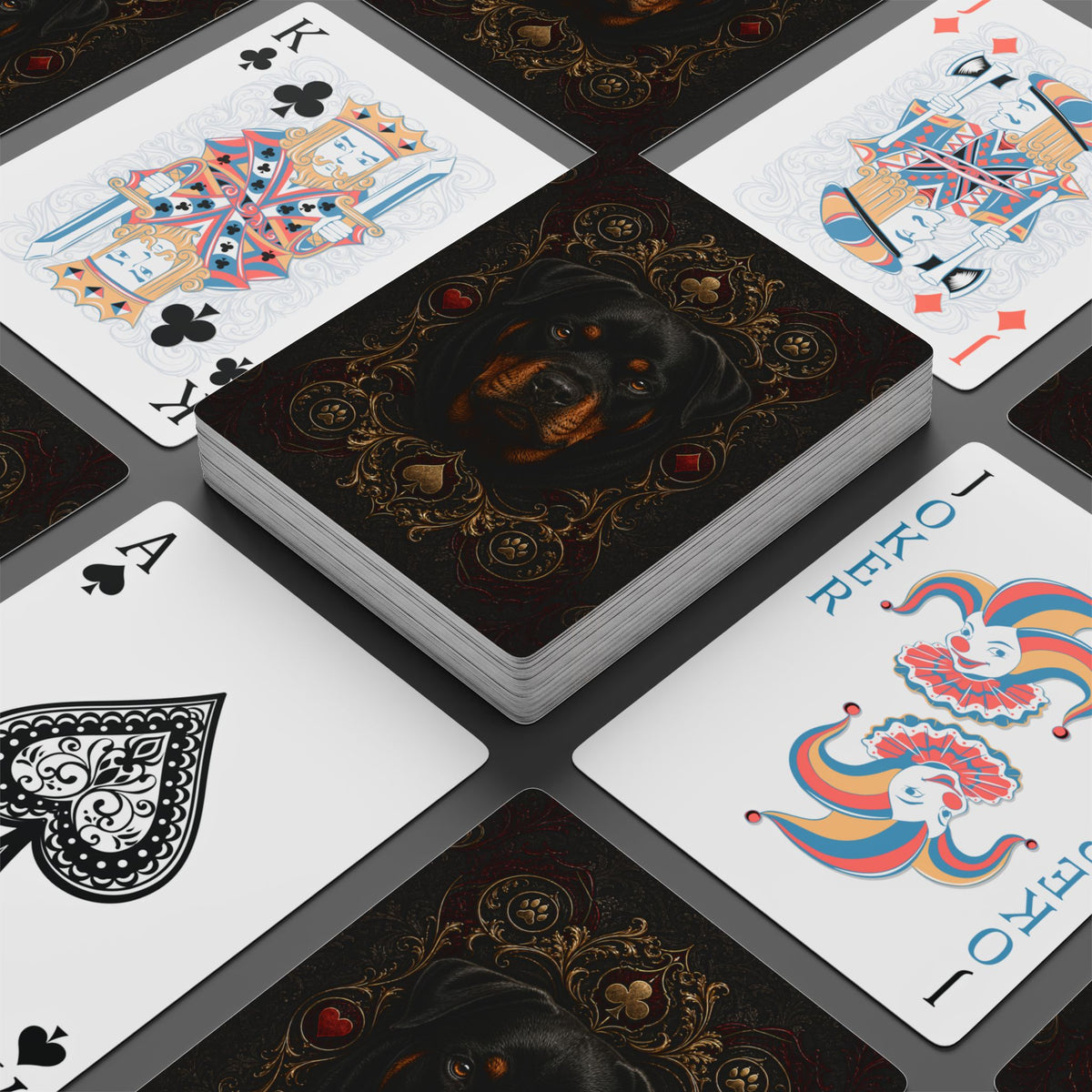 Royal Rottweiler Playing Cards – 54-Card Poker Deck
